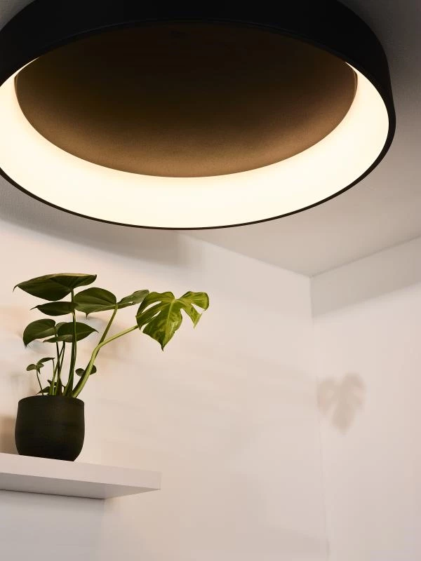 Lucide TALOWE LED - Deckenleuchte - Ø 80 cm - LED Dim. - 1x80W 3000K - Schwarz - Atmosphäre 1
